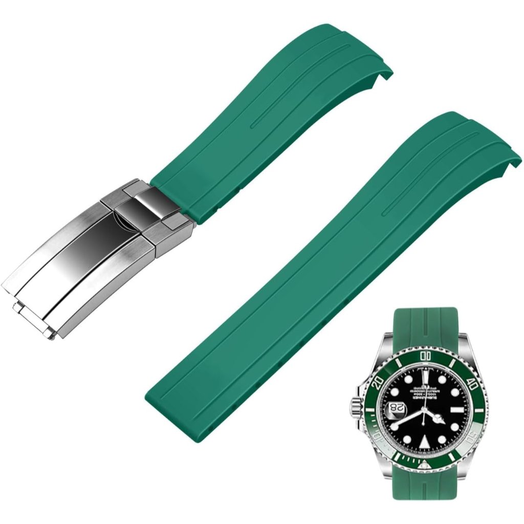18mm 20mm 21mm 22mm Curved End Rubber Watch Band Tapered Silicone Curved Replac